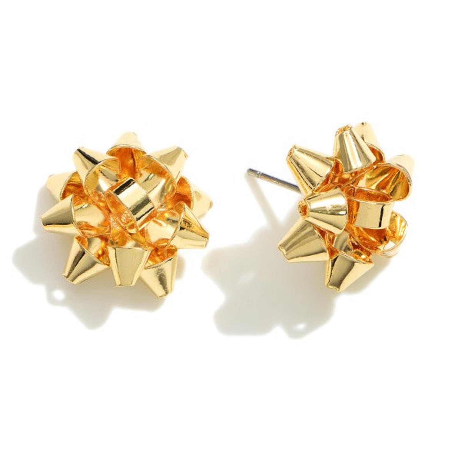 Gold Bow Christmas Earrings